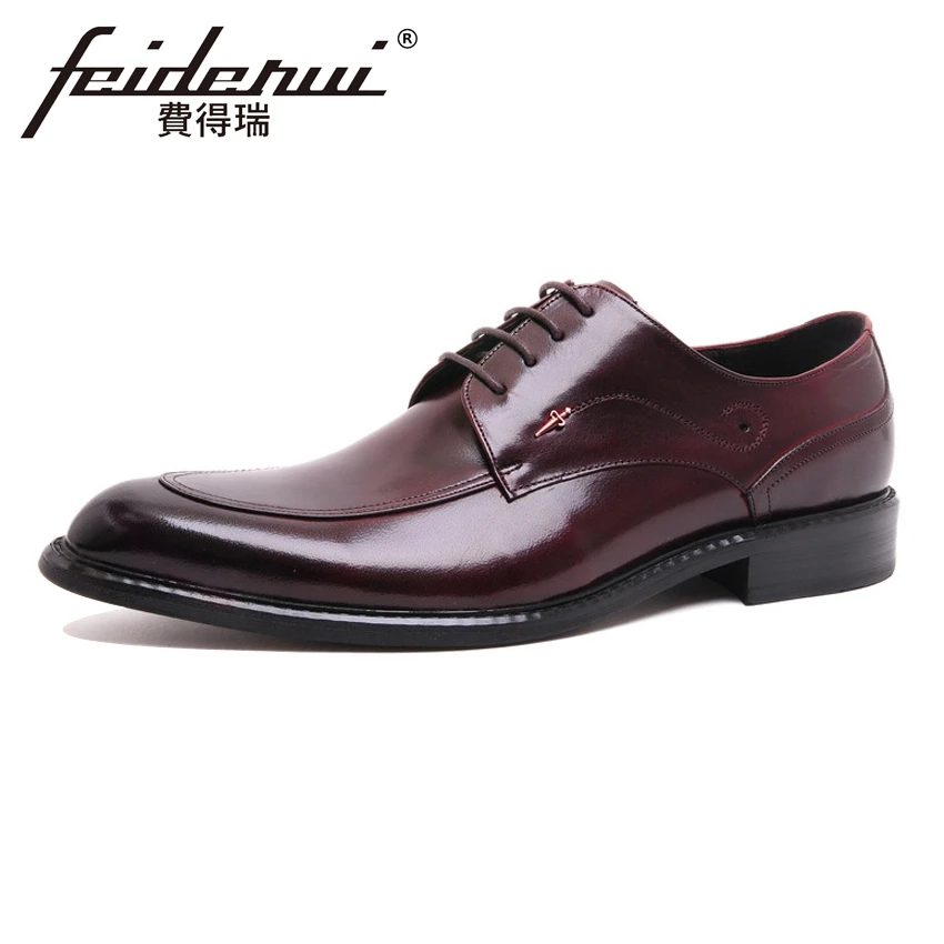 

High Quality Genuine Cow Leather Men's Oxfords Round Toe Lace-up Man Formal Dress Flats Wedding Party Derby Shoes For Man ASD95