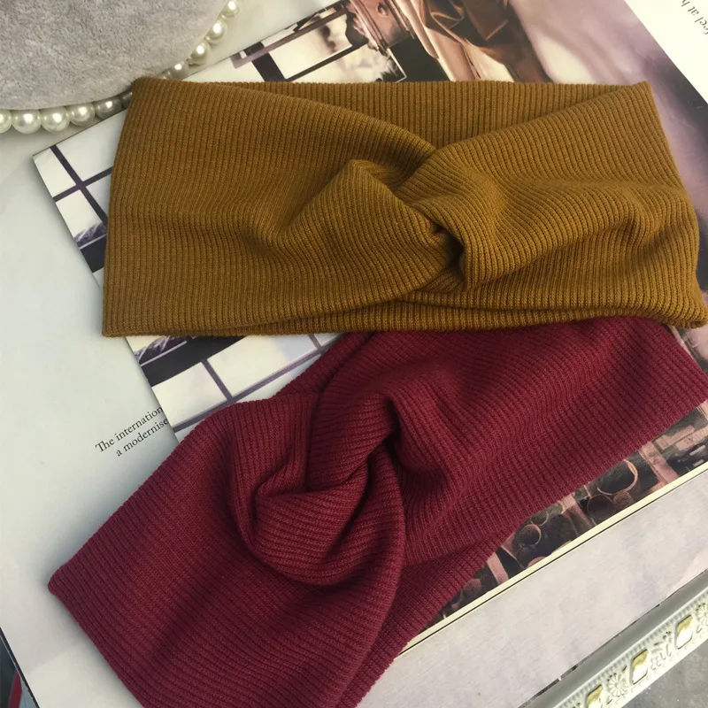 1 шт. Женская однотонная теплая шерстяная повязка на голову|wool knitted headbands|knitted