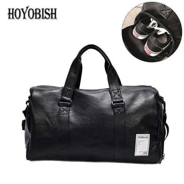 Hoyobish Korean Style Men Travel Duffle Bags Waterproof Leather Hoyobish Korean Style Men Travel Duffle Bags Waterproof Leather Handbags Shoulder Bag For Women Large Capacity