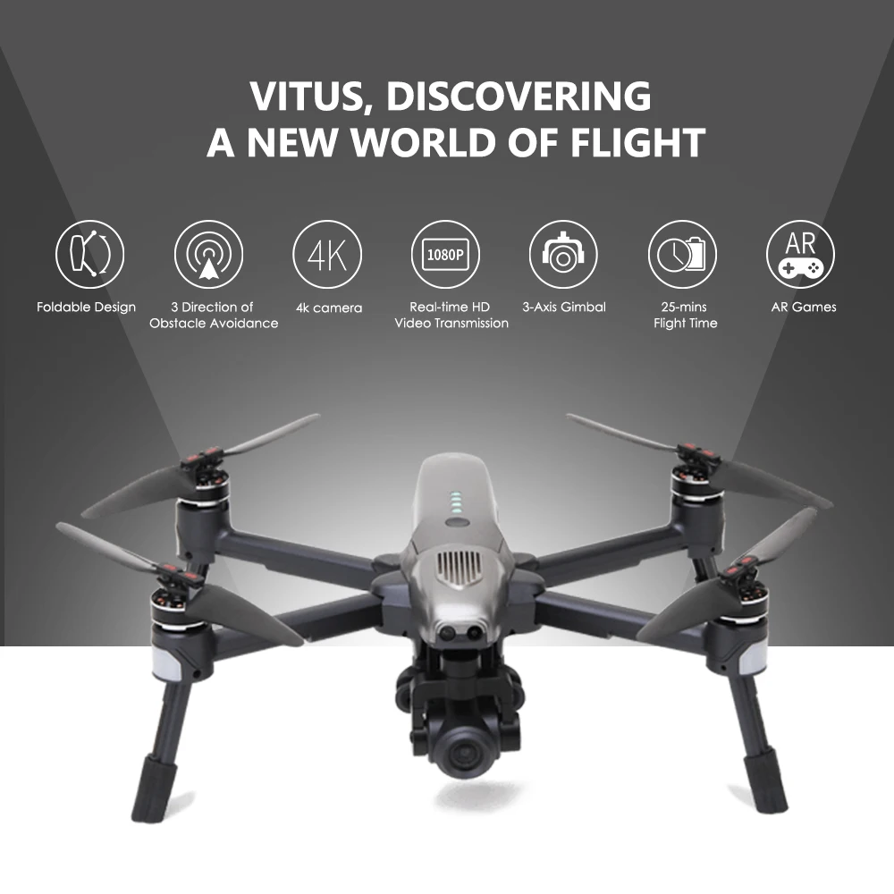 Walkera Vitus 320 5,8G FPV 12MP 3-осевой и портативный монопод с шарнирным замком 4K HD Камера бесщеточный Складная gps беспилотный Мультикоптер