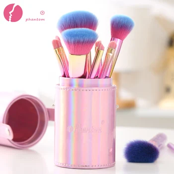 

7/8/11/12pcs rhinestone makeup brushes sets With Cylinder professional Foundation Powder Eye Shadow makeup brush PU Leather
