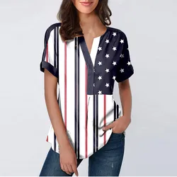 Women Shirt American Flag Independence Day Short Button Sleeve Tops Blouses Women 2019 Summer Fashion Shirts Women Shirt American Flag Independence Day Short Button Sleeve Tops Blouses Women 2019 Summer Fashion Shirts