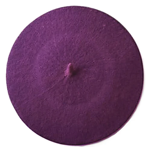 Одноцветный женский берет для девочек, французская художница, теплая шерстяная зимняя шапка, шапка 4XQT - Цвет: Фиолетовый