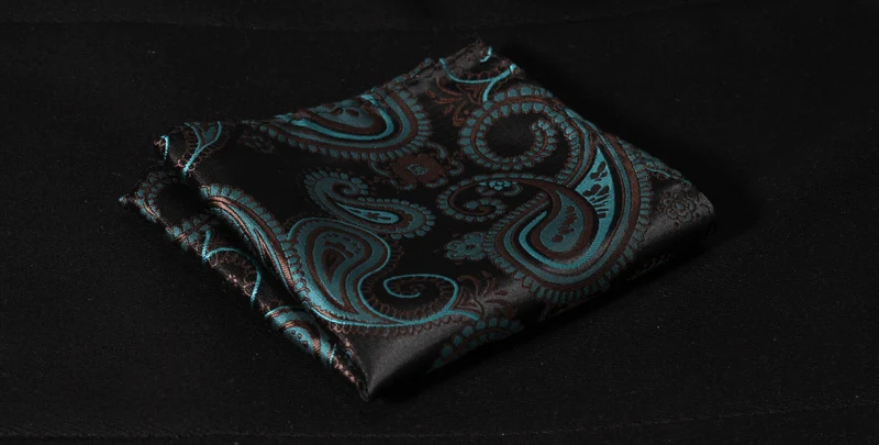  BF4006G Green Black Paisley 100%Silk Jacquard Woven Men Butterfly Self Bow Tie BowTie Pocket Square