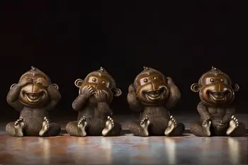 

Pure copper "four not Meng monkey" copper crafts home accessories gifts Decoration