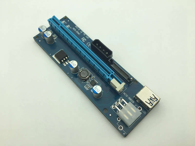 60 см PCI-E Express Riser Card 1X до 16X удлинитель со светодиодной подсветкой USB 3,0 SATA до 6Pin мощность для BTC Bitcoin Mining Antminer Miner