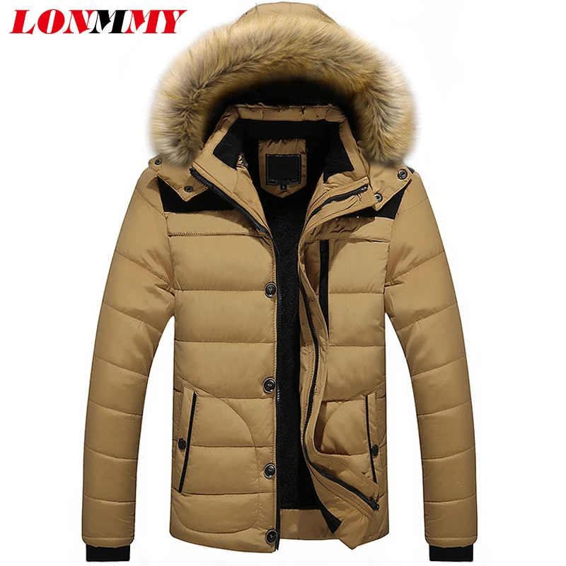 LONMMY 5XL Winter jackets mens Plus velvet thickening warm parka men