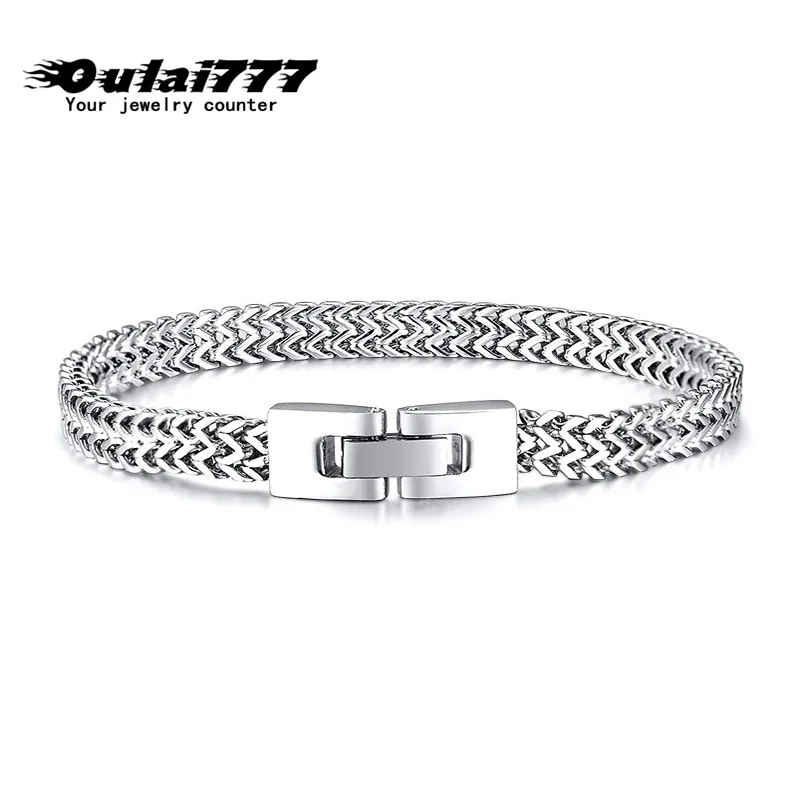 Мужской браслет из нержавеющей стали мужские звенья цепи на руку аксессуары Очаровательные цепи браслеты в рок стиле