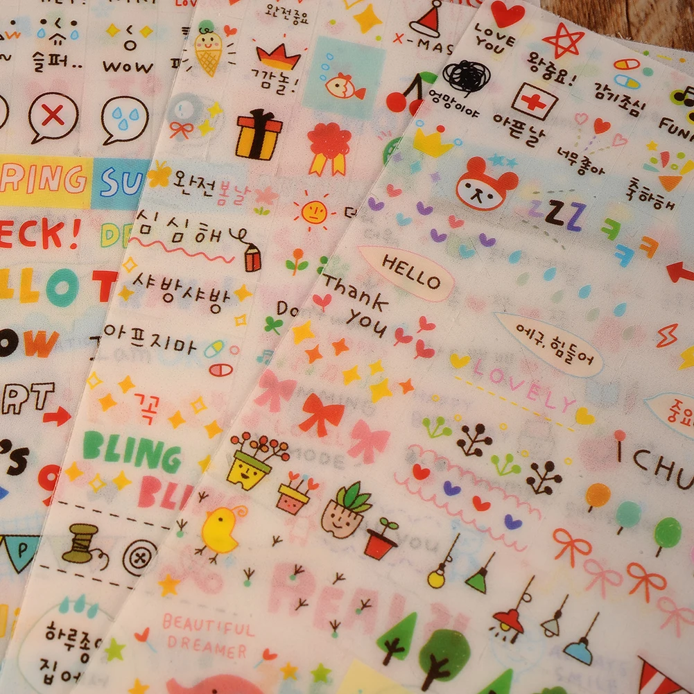 6 шт./лот милые бумажные наклейки для детей Дневник украшения Diy Скрапбукинг стикер для канцелярских товаров кавай бумажные наклейки