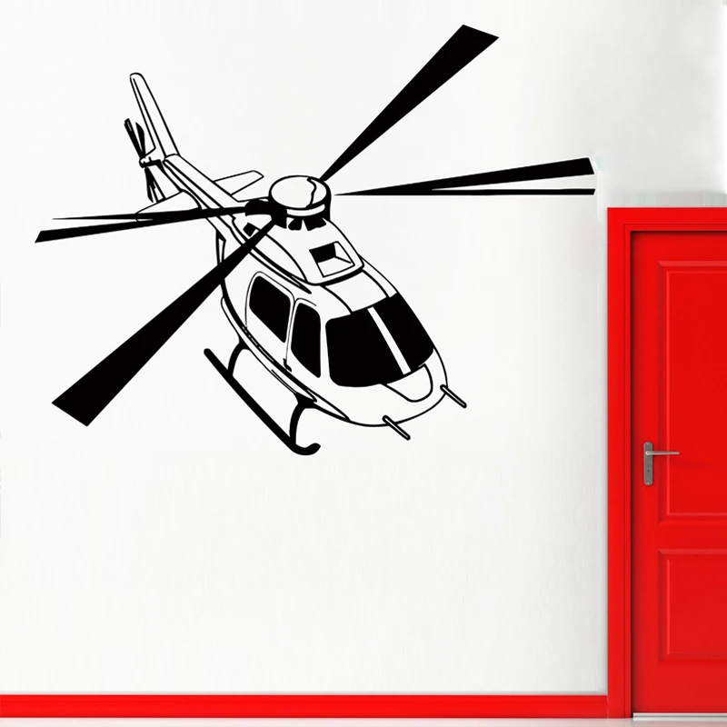 Helicopter Removable Wall Stickers for Nursery Kids Room Boys Art Decor ...