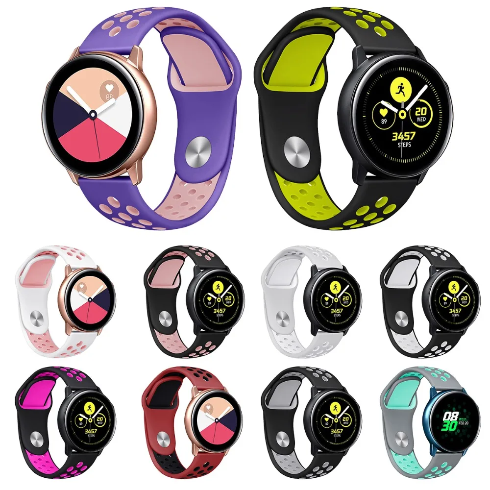 

20mm Silicone Sport Watch Band Replacement Watch Strap Compatible For Samsung Galaxy watch Strap For Huawei Watch 91027