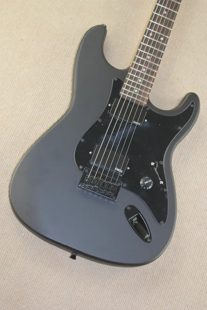 

Factory store matte black ST signature black pickups rosewood fretboard 6 string black Hardware Electric Guitar Guitarra
