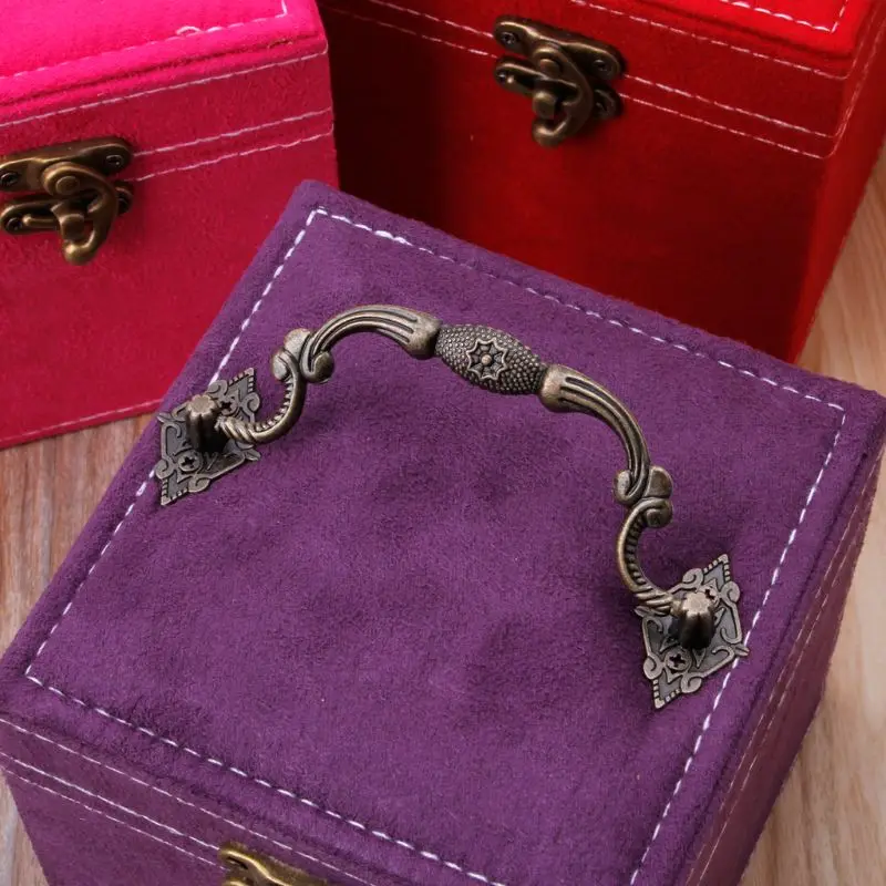 Portable Three Layer Jewelry Box Earrings Ring Bracelet Storage Hand-Held Boxes