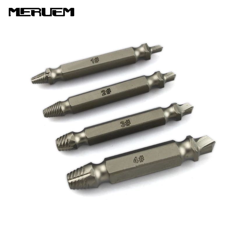 

4pcs Screw Extractor Drill Bits Speed Out Easy out Bolt Stud Stripped Screw Remover Tool High Speed Steel S2 Alloy Bit