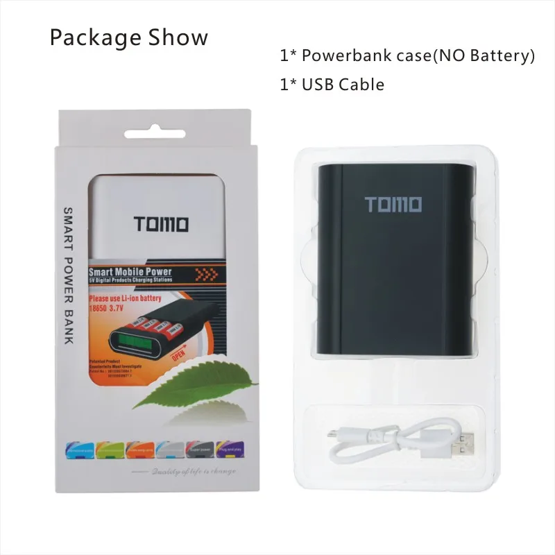 TOMO M4, 18650, 3,7 в, литий-ионный чехол для зарядного устройства, блок питания, зарядка для 18650 аккумуляторов, двойной USB, 5V2A, черный(без аккумулятора