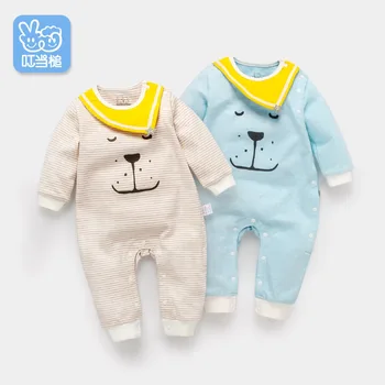 

Dinstry spring and summer baby romper long-sleeved baby romper autumn baby boy baby girl pajamas