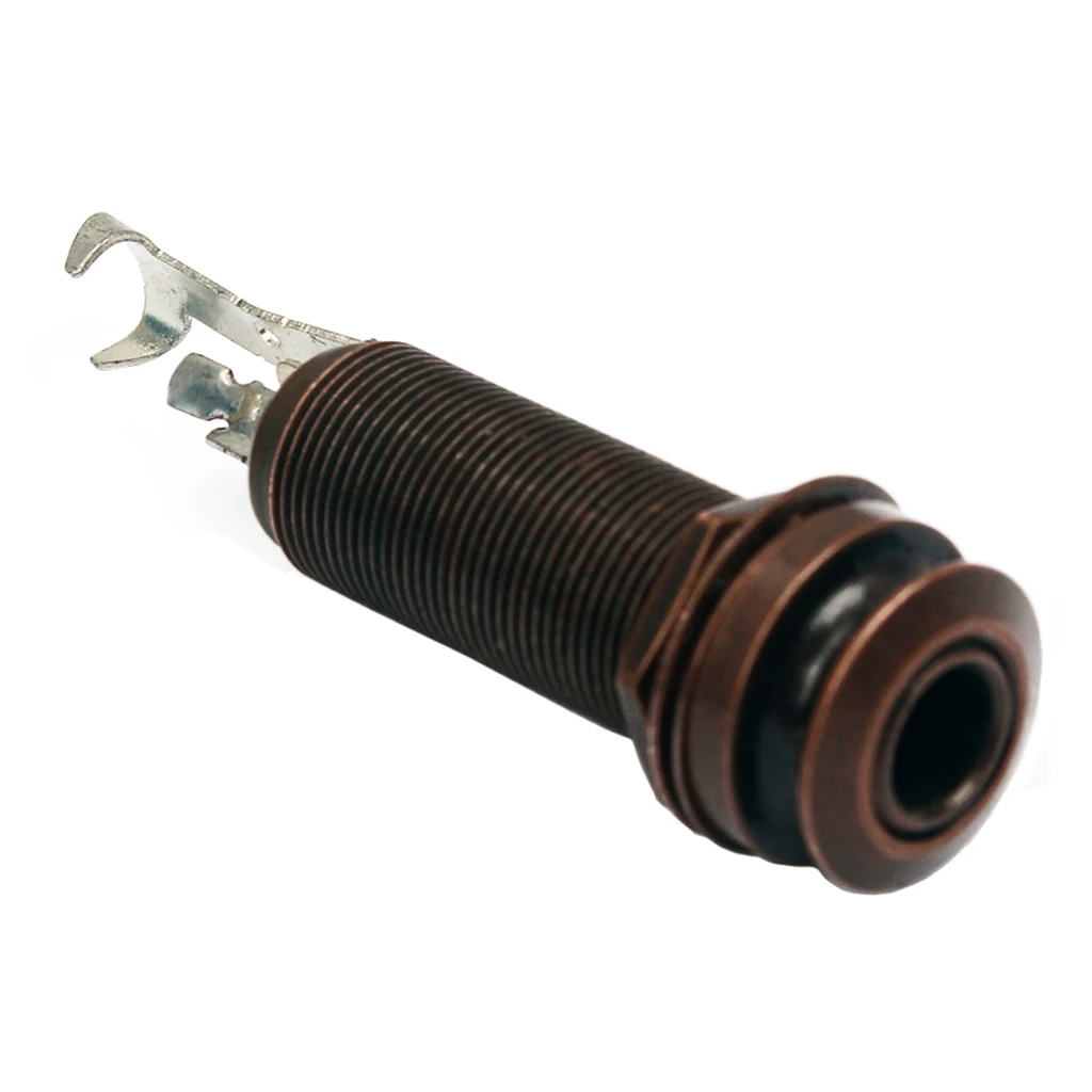 Copper 6.35mm 1/4 ' Endpin Jack Stereo Output End Pin Jack Socket for Electric Guitars Bass