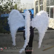 Пользовательские высококачественные Уникальные Белые Крылья Ангела из перьев для взрослых, вечерние принадлежности для косплея, реквизит EMS