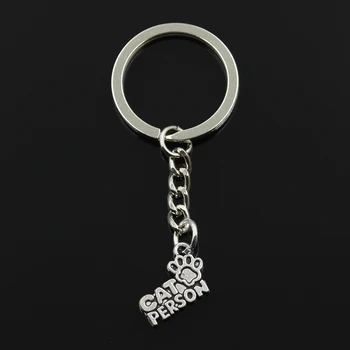 

Fashion 30mm Key Ring Metal Key Chain Keychain Jewelry Antique Silver Color Plated Cat Person Friend Forever 13x18mm Pendant