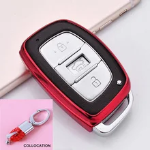 Wear resistant Soft TPU Key Shell Cover Case For Hyundai IX25 IX35 I30 I40 Santa Fe Creta Solaris 2016 2017 keychain keyless
