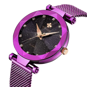 

New WWOOR Brand Women Watches Blue Bracelet Hour Clock Crystal Waterproof Quartz Watch Dress Watch Women Relogio Feminino