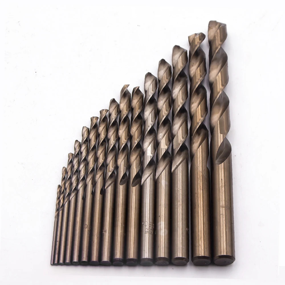 BDCAT 15Pcs/Set 1.5-10mm Park Shank HSS-Co 5% M35 Cobalt Twist Drill Spiral Drill Bit for metalworking and woodworking BDCAT 15Pcs/Set 1.5-10mm Park Shank HSS-Co 5% M35 Cobalt Twist Drill Spiral Drill Bit for metalworking and woodworking