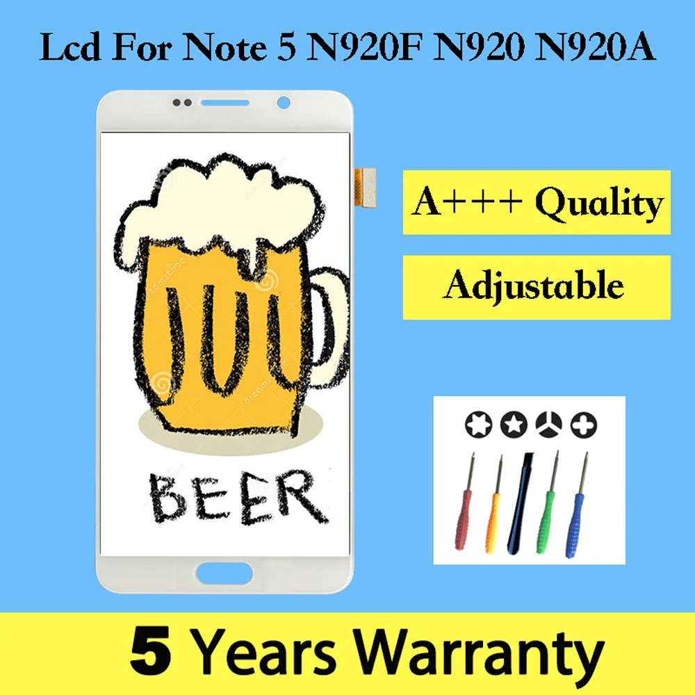 

5.5 Inch Lcd For Samsung Note 5 N920F Screen Gold/White/Blue Display For Samsung Galaxy Note 5 Lcd Ekran Touch With frame