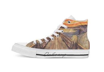 

Edvard Munch The Scream 1893 Novelty Design breathable casual High Top lace-up Canvas shoes sneakers