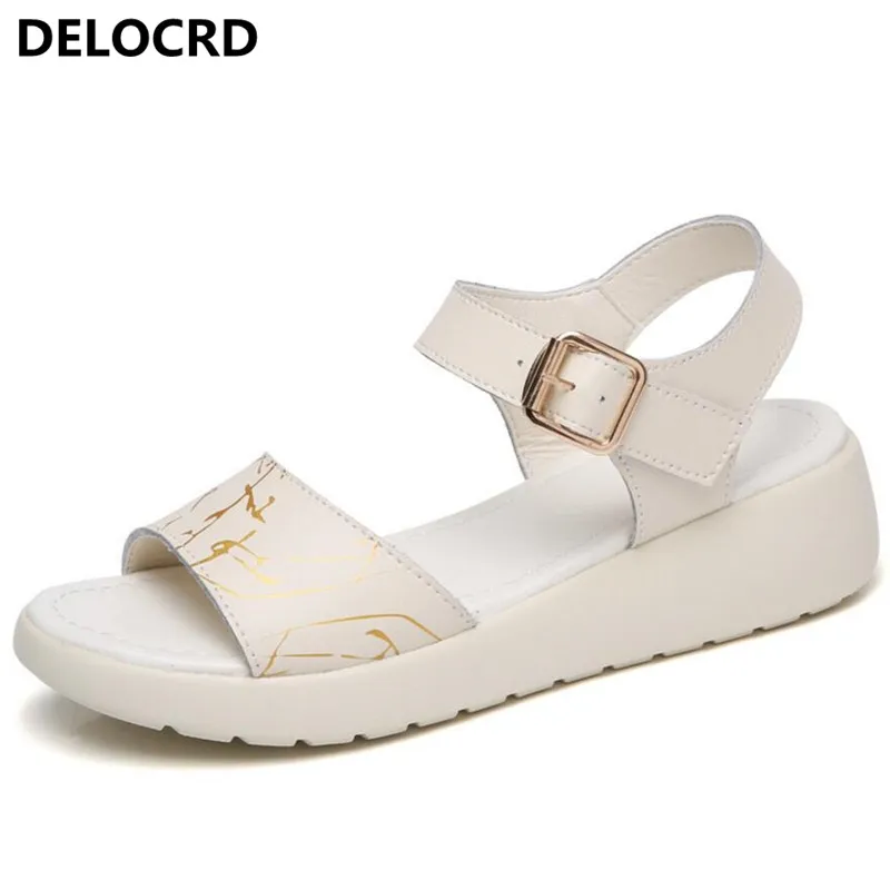 

Summer New Sandal Cowhide Fish Toothy Sandals Summer Shoes Fashion Leather Sandals Casual Shoes Flat Shoes Slippers Footwear