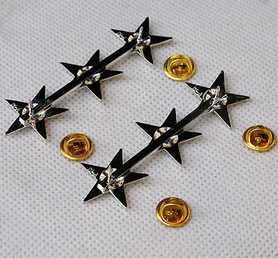 WW2 Pair Of WW2 US Army Officer 3 Star Lieutenant General Rank Badges Pin-US092 military lapel pin