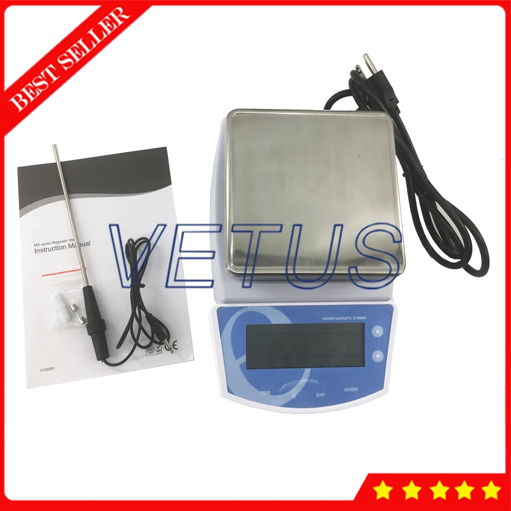 

MS300 Digital Thermostatic Magnetic Stirrer with Stirring Capacity 2 L Hot Plate Magnetic Stirrer Temperature 300 Degree Celsius