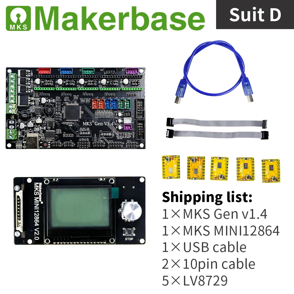 Комплекты MKS Gen v1.4 и MINI12864 для 3D принтеров разработанные Makerbase|Детали аксессуары