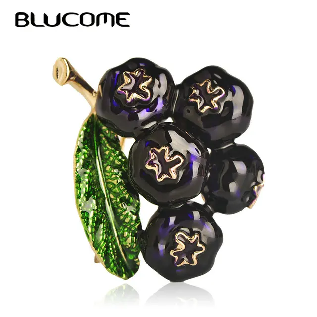 Blucome Fashion Dark Blue Enamel Blueberry Shape Brooch Women Kids Men Cool Gift Blucome Fashion Dark Blue Enamel Blueberry Shape Brooch Women Kids Men Cool Gift