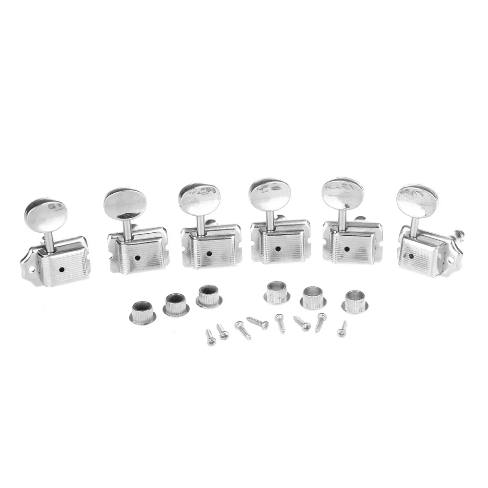 Musiclily 6-in-line Vintage Style Tuning Keys Pegs Machine Head Tuners for Fender Stratocaster Telecaster Guitar Parts tooyful 6r locking button machine head tuning pegs tuners for electric guitar parts