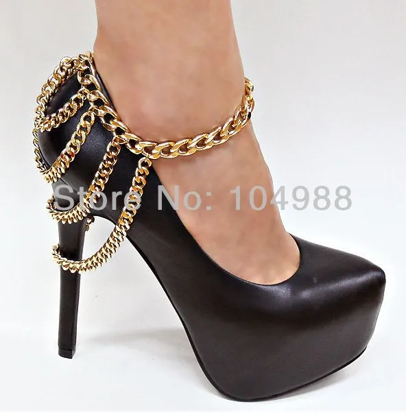 ankle boots with gold chain
