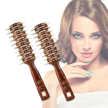 

Hair Scalp Massage Comb of Soft Tooth Anti Static Curved Vent Long Curly Hair Hairbrush Detangling Hairstyling Brush Tools UN954