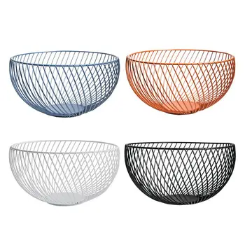 

wrought iron Fruit Basket Nuts Dried Fruit Storage Bowl Candy Bread Snacks Container Living Room Food Storage Tray with Lid