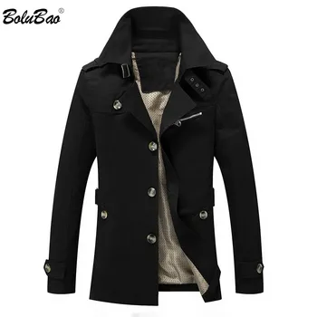 

BOLUBAO Fashion Brand Men Trench Coats Autumn Winter Solid Color Slim Fit Mens Trench Jackets New Casual Trench Jacket Male