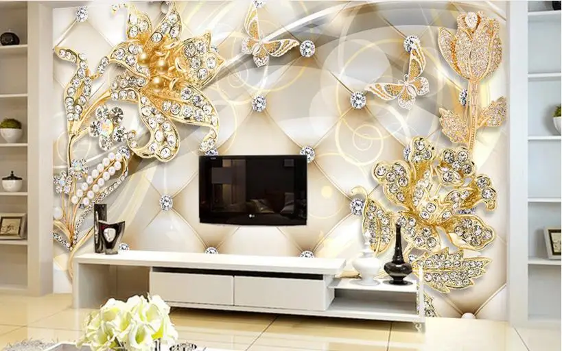 custom 3d stereoscopic photo mural wallpaper Noble jewelry background wall for walls 3 d living room | Обустройство дома