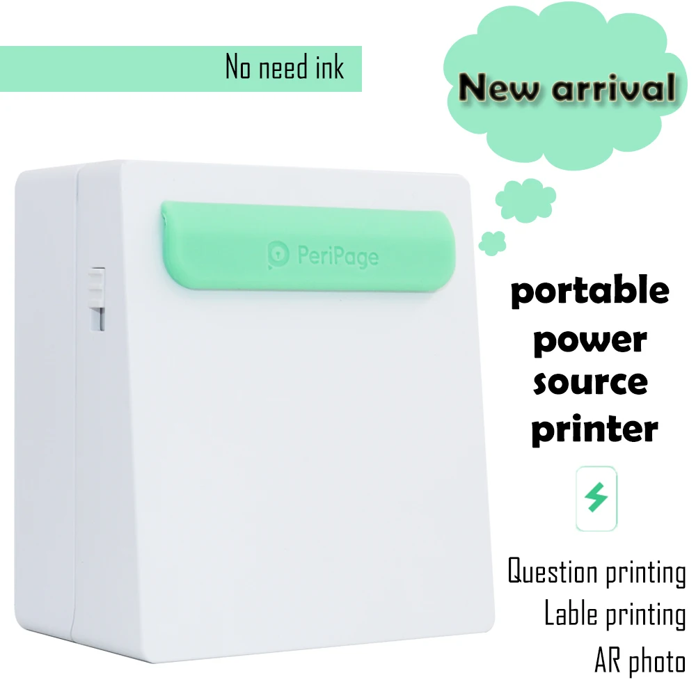 

Bluetooth Mini Pocket Printer Handheld Printer Portable Power Source Printer For Android and iOS No Need Ink