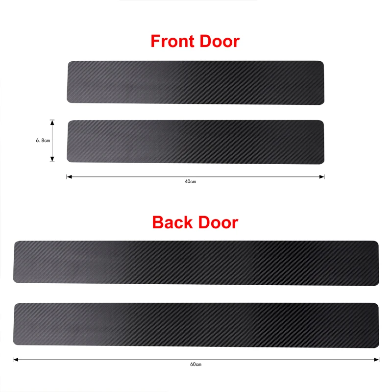 4 шт. черная Автомобильная дверная пластина наклейка s углеродного волокна вид автомобиля Наклейка подоконник прикрытие потертостей против царапин наклейка универсальный, для всех автомобилей