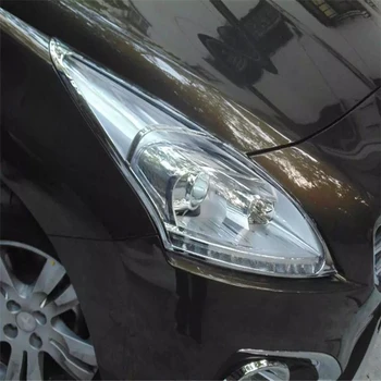 

WELKINRY car cover styling For Peugeot 3008 2013 2014 2015 ABS chrome front head lamp light headlamp headlight trim 2pcs/set