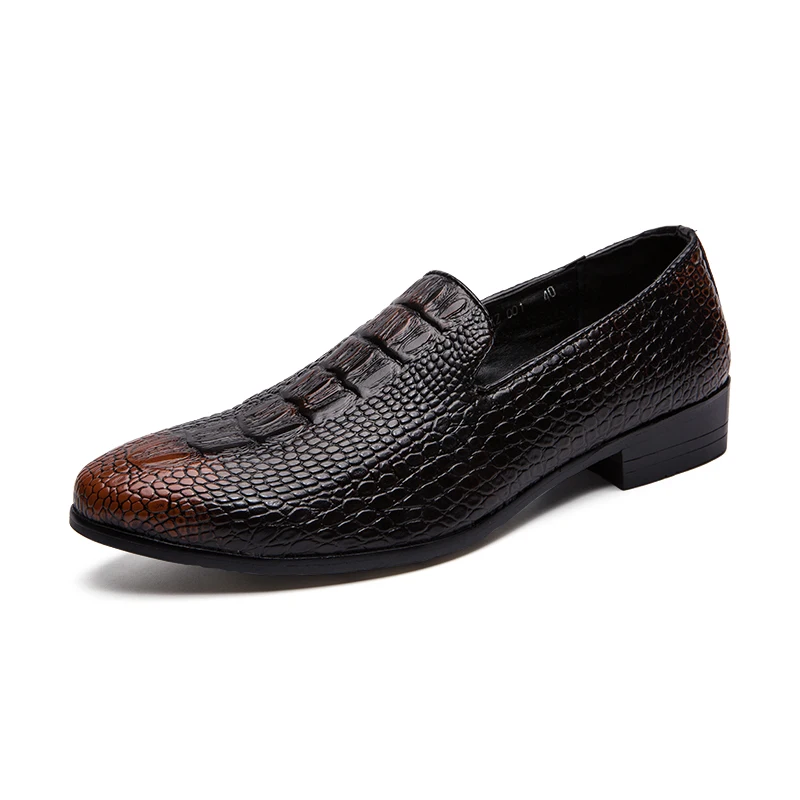 designer snake skin leather shoes men fashion evening dress male footwear wedding crocodile pattern brogue oxford shoes for men (2)