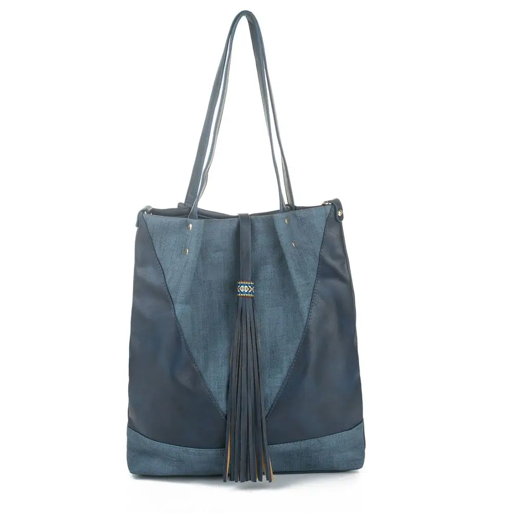 

Miyahouse Casual Fashion Travel Women Shoulder Bag Canvas Large Capacity Female Message Bag Panelled Tassel Lady Crossbody Bag