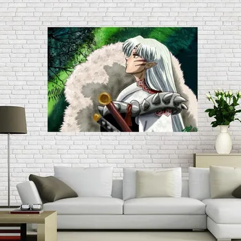 

Custom canvas poster Inuyasha Art painting Big Size poster cloth fabric wall poster print Silk Fabric Print