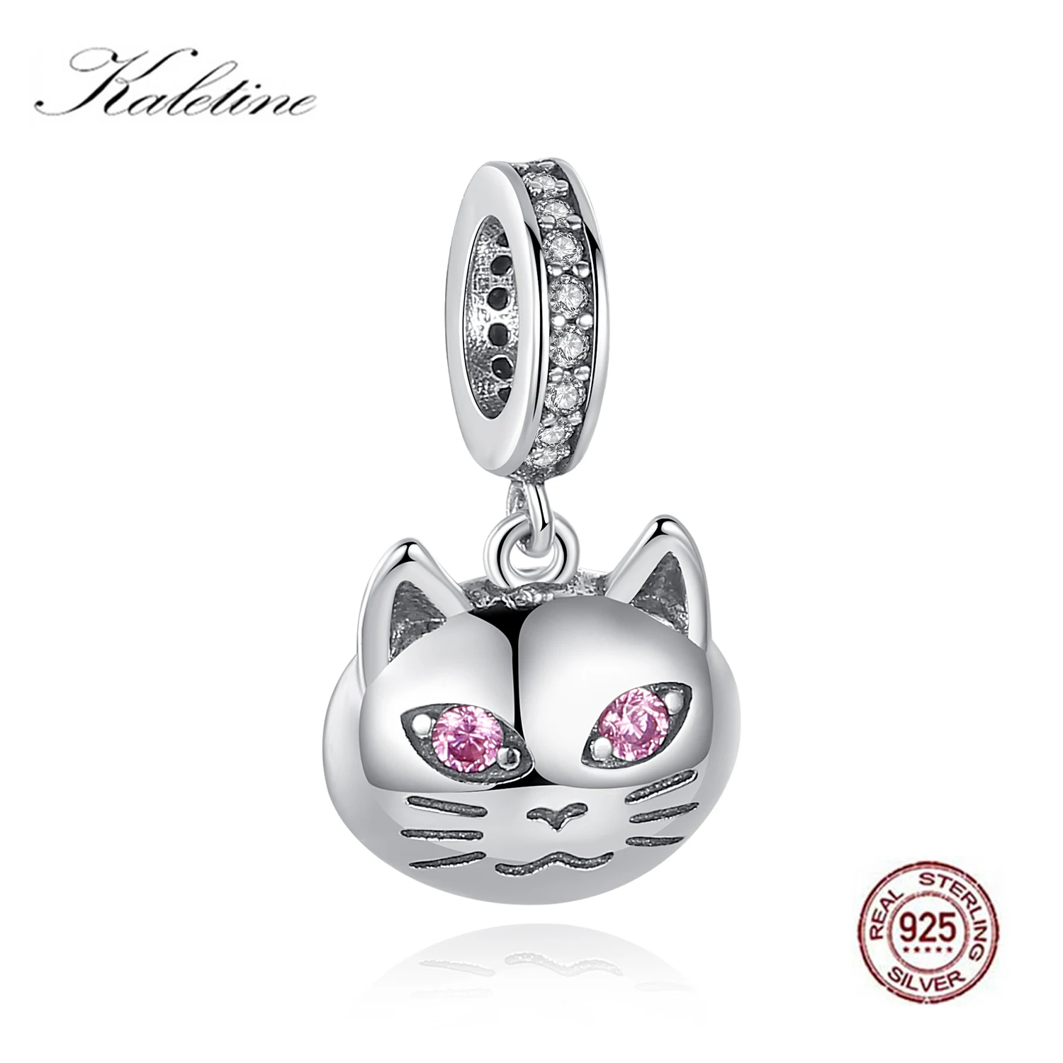 KALETINE 925 Sterling Silver Cute Cat Charms for Jewelry Making Vintage