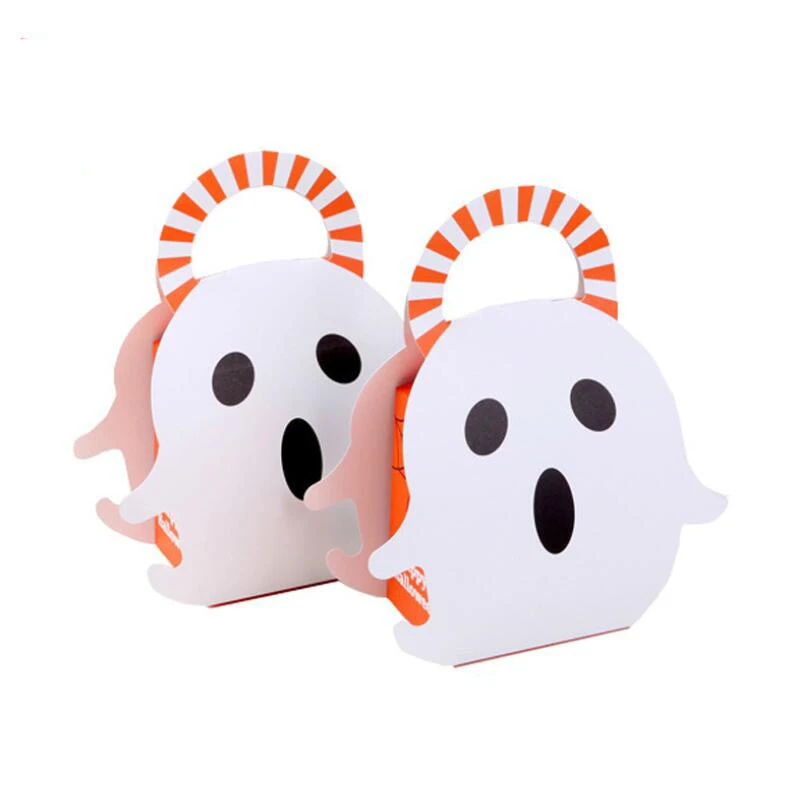 

50 Pcs/lot Specter Paper Hand Bag Halloween Chocolate Candy Box Creative Christmas Gift Packaging Box Party Decoration