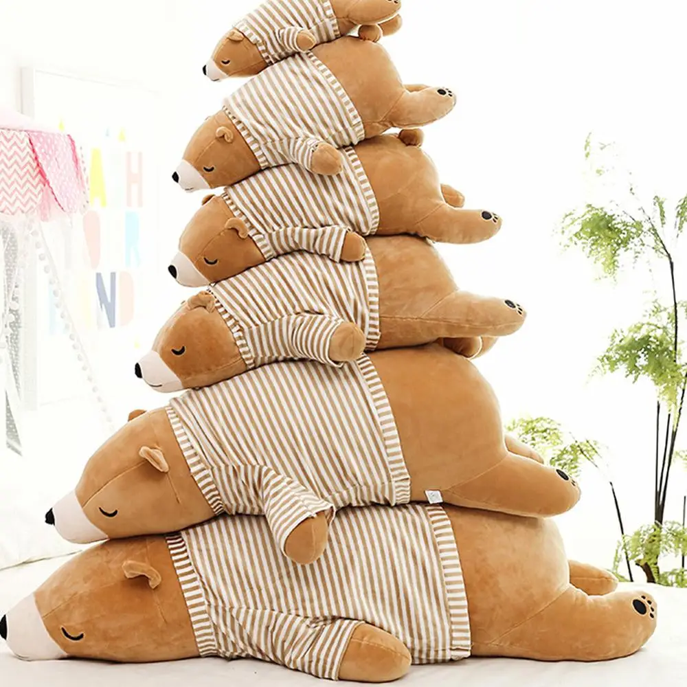 

2019 hot Discount Kawaii clothes Polar Bear Plush Doll Baby Super Soft Stuffed Wearable Sleeping Bear Pillow Animal Kids Gifts
