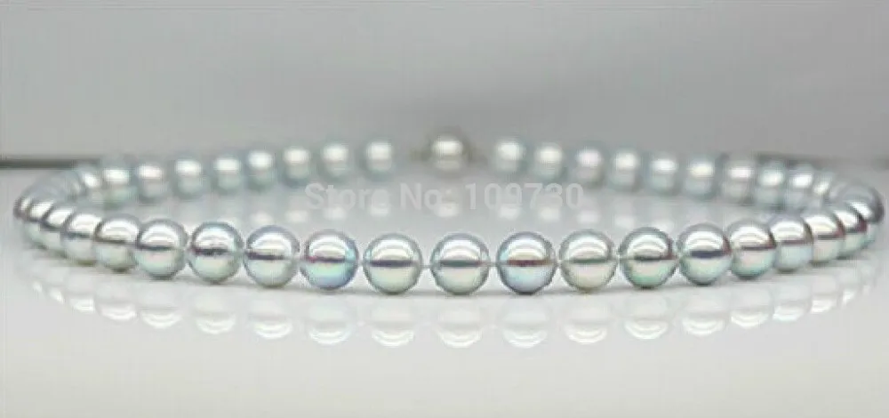 

Jewelr 003783 elegant 9-10mm very luster south sea silver grey pearl necklace