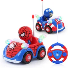 2017 New Hot Marvel Spiderman Captain Xmas Toys Music Light Remote Control RC Car Christmas Gifts for Boys Kids Auto Show cars